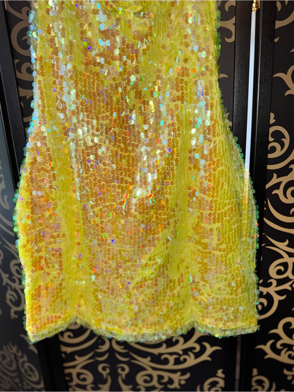 Fashion Nova Neon Yellow Sequin Dress - Picture 4 of 8